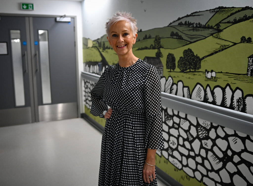 Fiona Noden stood in hospital corridor