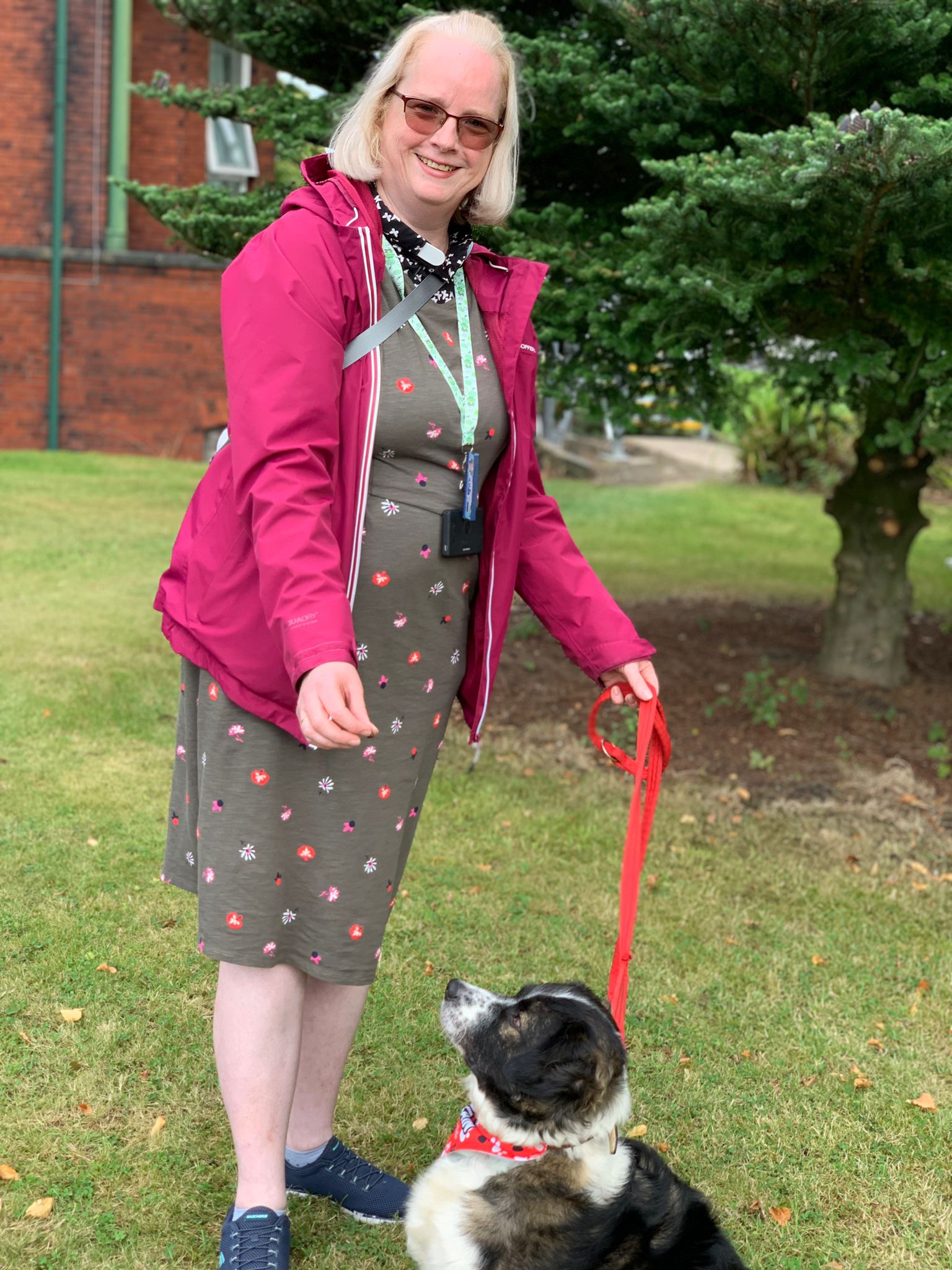 Deputy Head Chaplain, Catherin Binns, with Tandal, new therapy dog at Royal Bolton Hospital