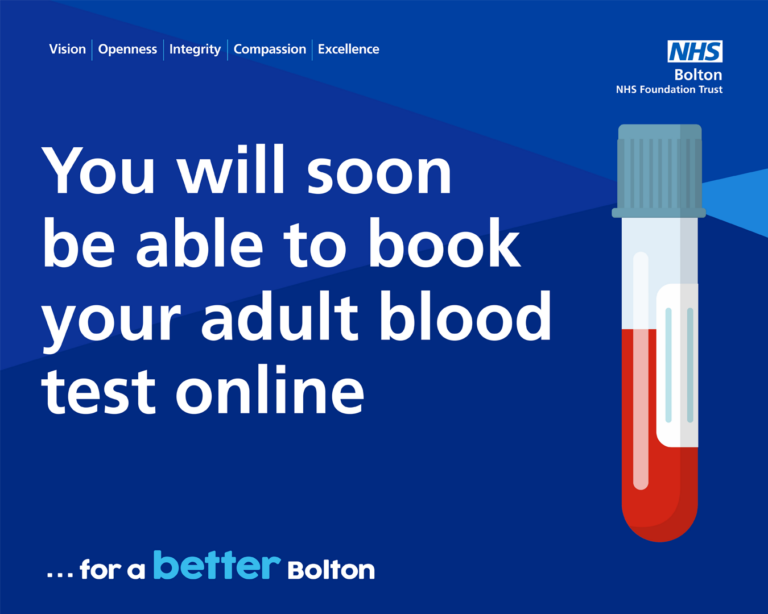 New online booking system for blood tests launching in March Bolton NHS FT