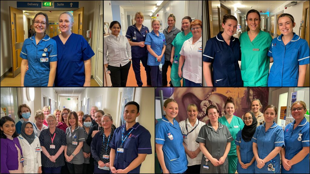 Collage of Bolton NHS Foundation Trust staff from a range of maternity, gynaecology, delivery and breast services teams