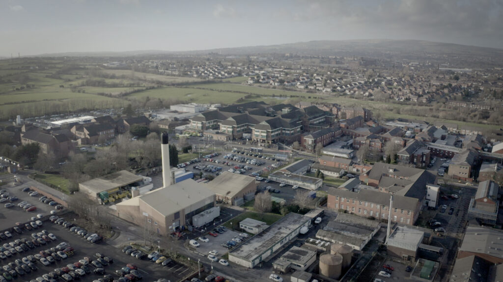 Aerial image of Royal Bolton Hospital and surroundings