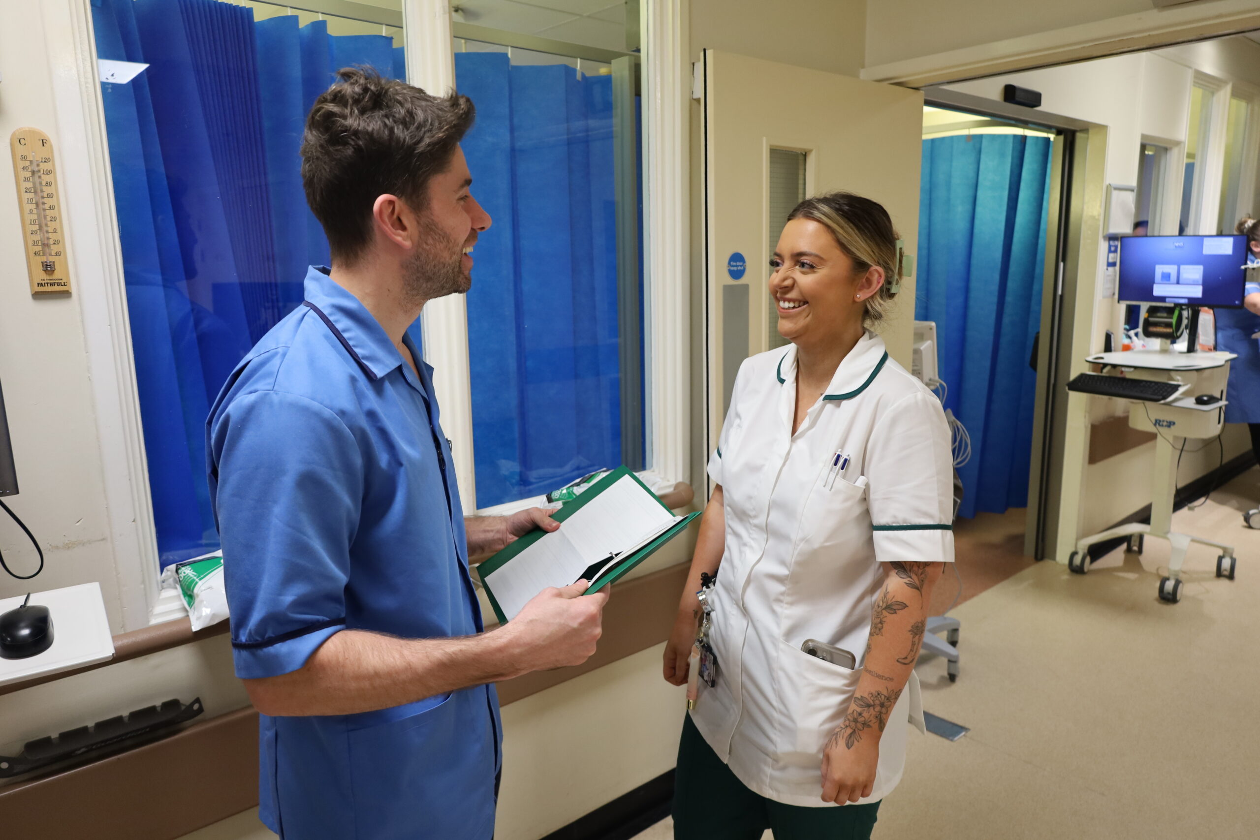 Handover to colleagues and speak with ward staff 