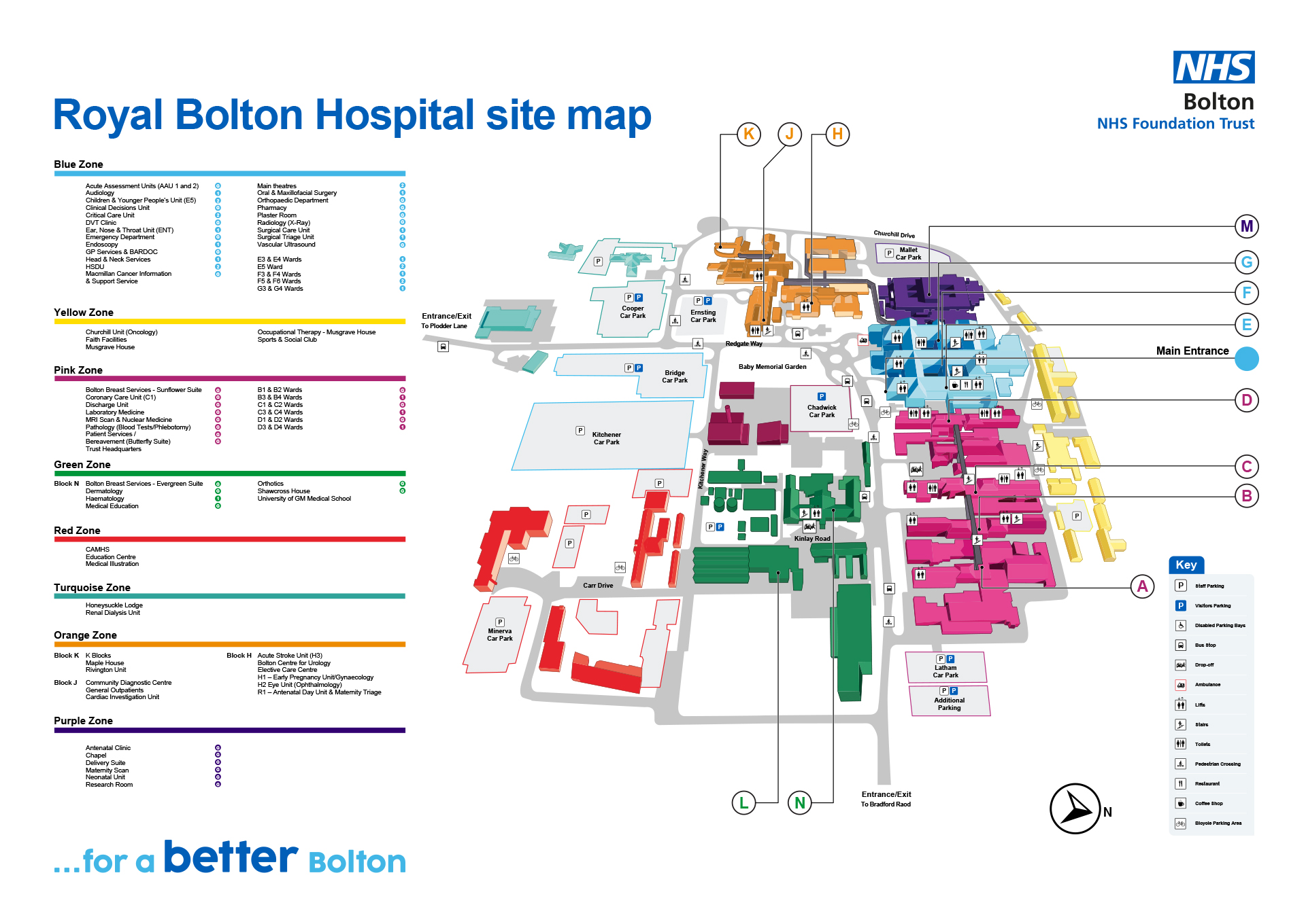 Royal Bolton Hospital site map