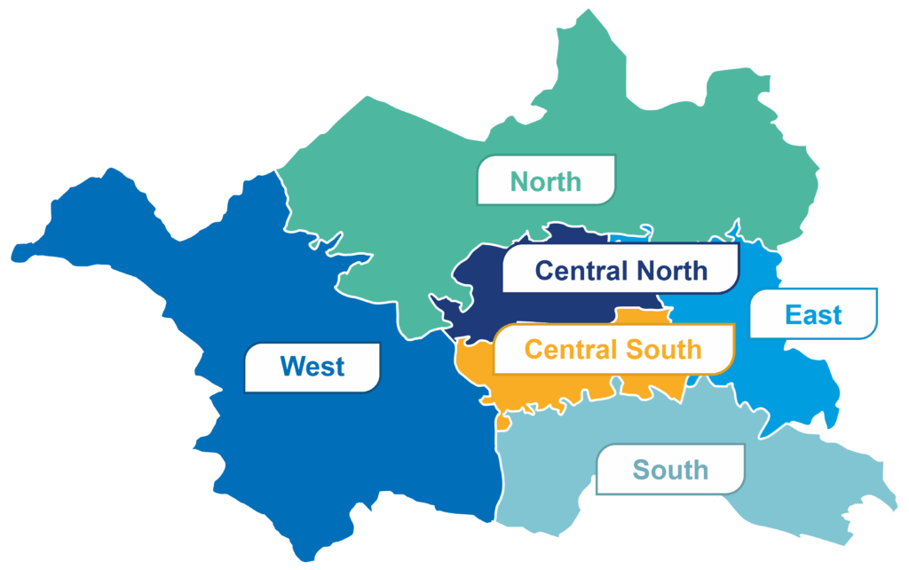 Map of the Bolton neighbourhoods