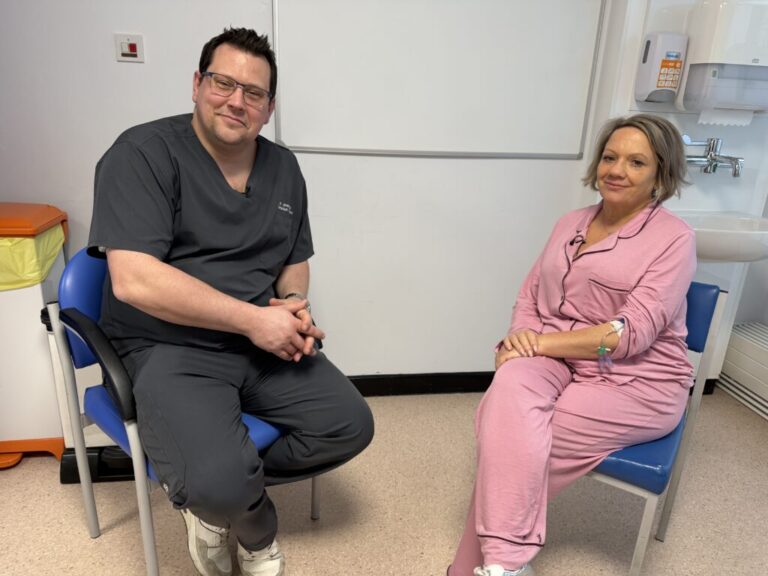 Mr James Hall and Linda Bolton on the Surgical Triage Unit