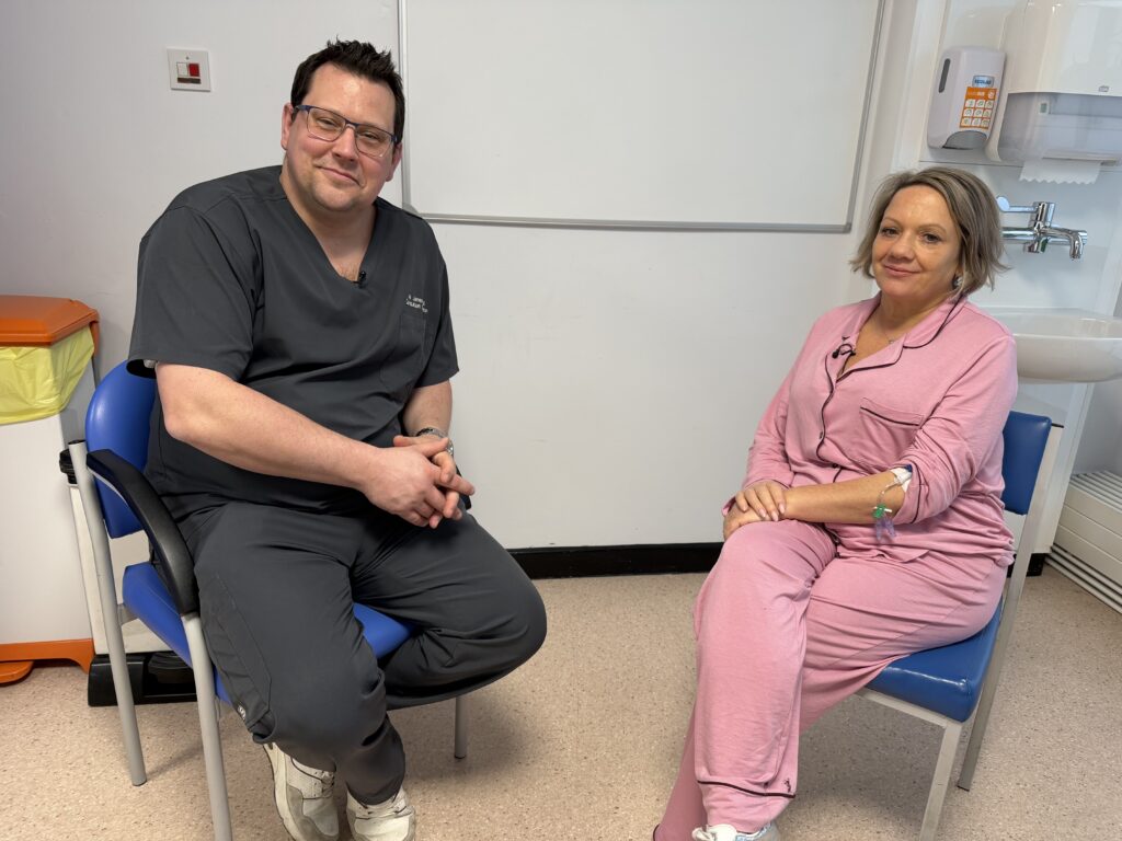 Mr James Hall and Linda Bolton on the Surgical Triage Unit