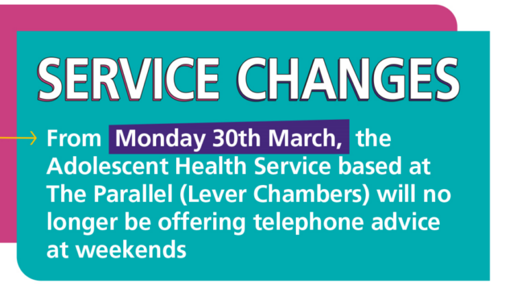 Graphic with details about service changes for The Parallel