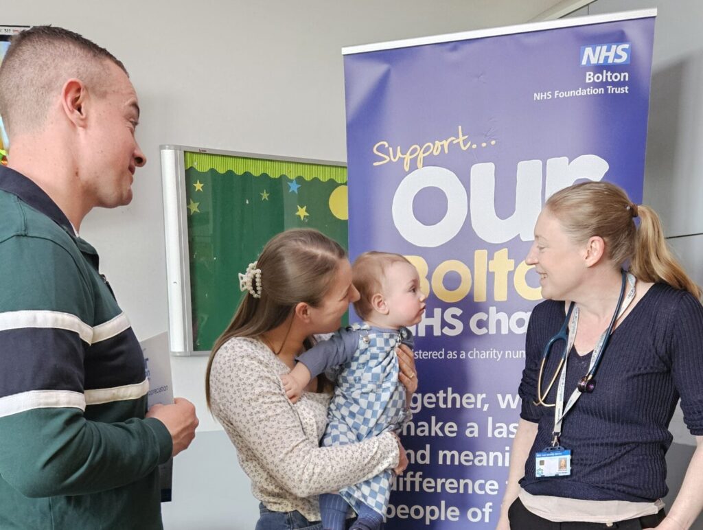 Denney family meeting Royal Bolton Hospital staff
