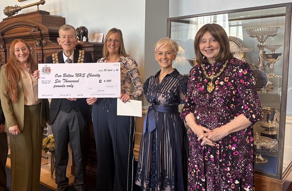 Mayor of Bolton presents to cheque to Our Bolton NHS Charity