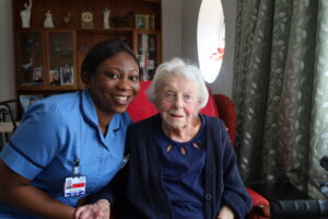 Community nurse, Esther, with patient, Freda