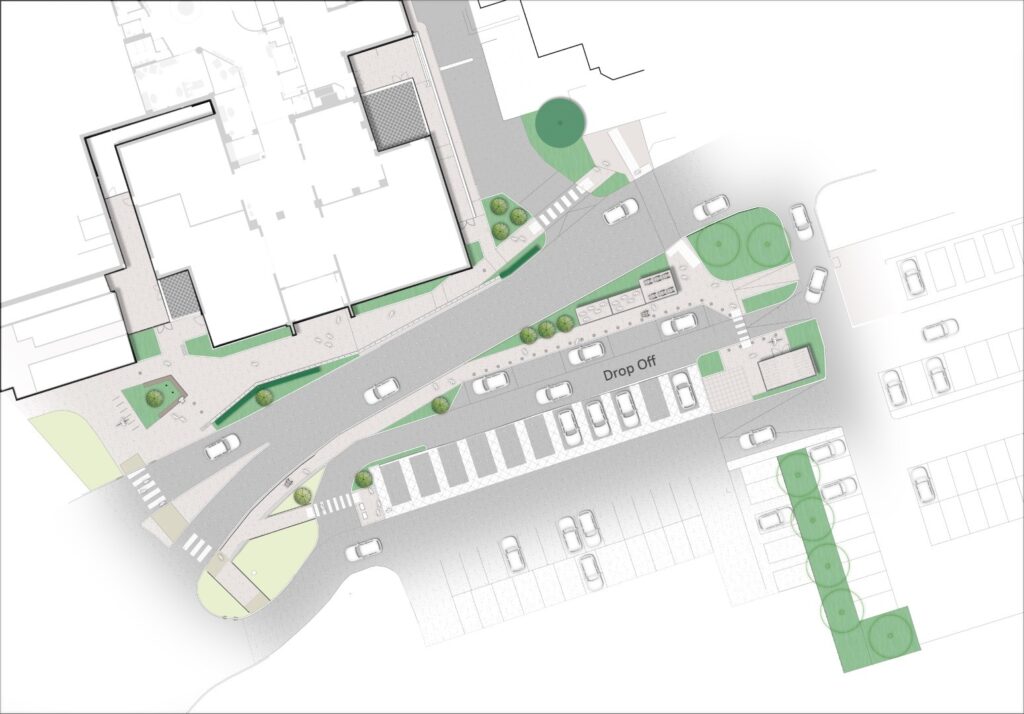 A map of plans to develop Royal Bolton Hospital's Main Entrance