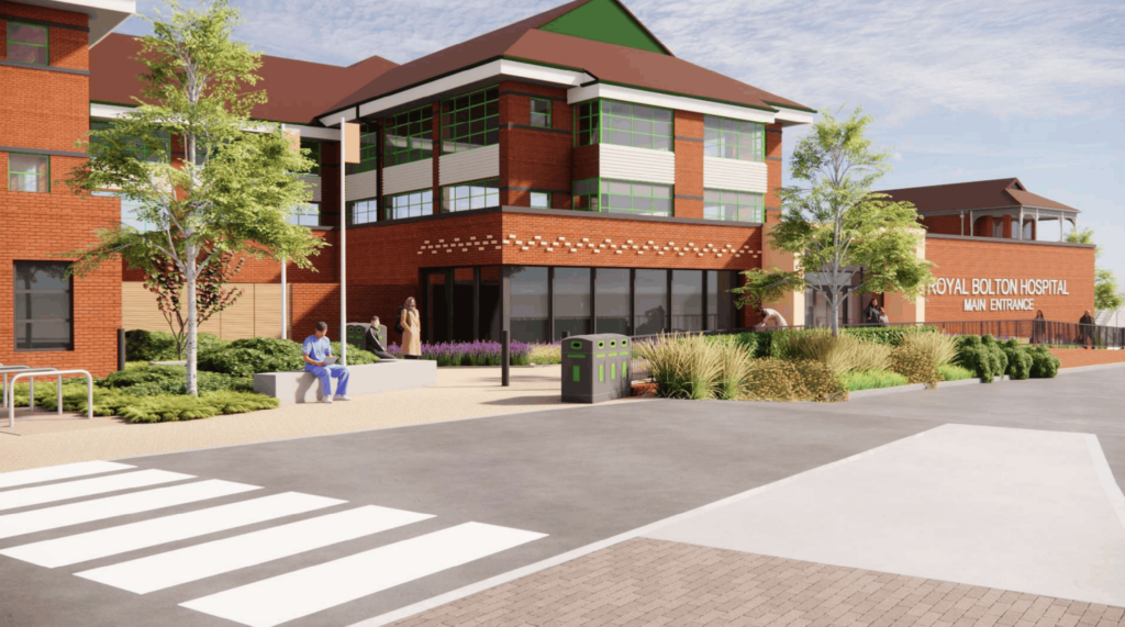 An artist impression of plans to develop Royal Bolton Hospital's Main Entrance