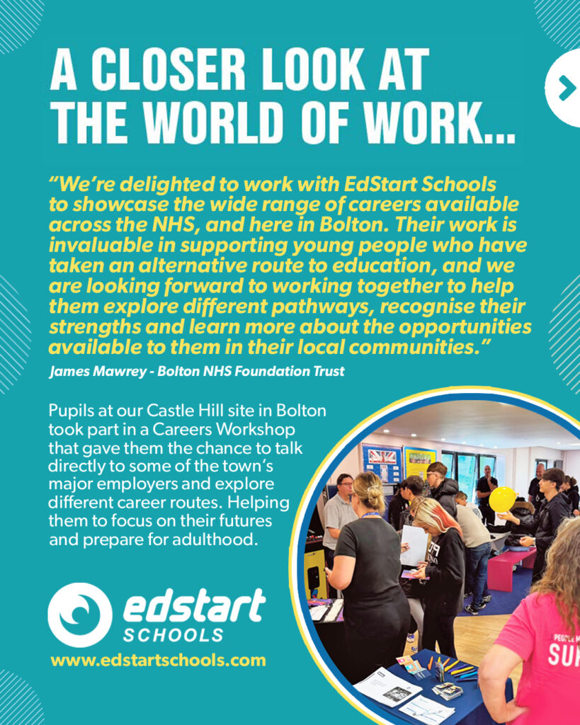 A quote from Bolton NHS Foundation Trust's Chief People Officer on a graphic about careers